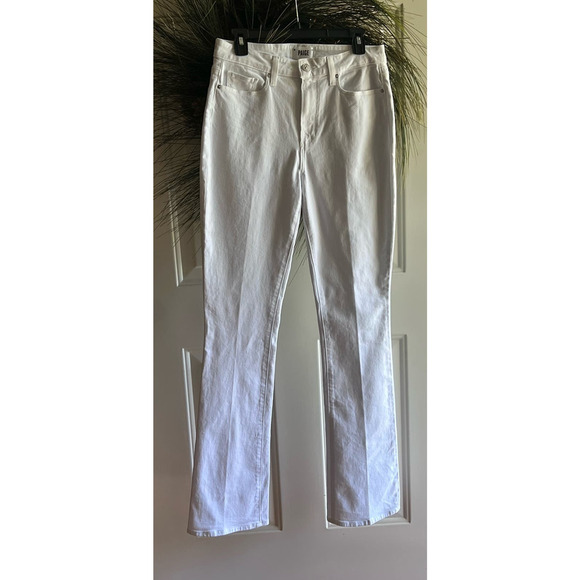 Anthropologie PAIGE Hourglass High Rise Boot Jeans Size 30 in Crisp White - Picture 4 of 15